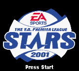 FA Premier League Stars 2001 title screen for GameBoy Color